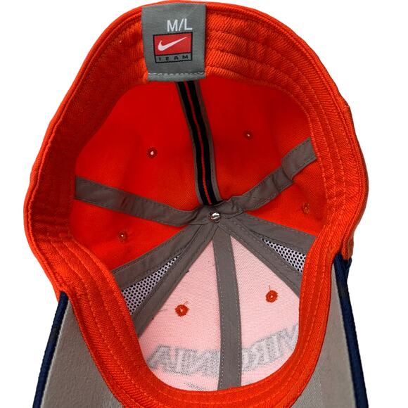 New Nike University of Virginia UVA Baseball Cap Orange Wool Blend Men’s M L - Picture 5 of 8
